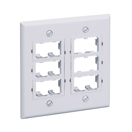 Panduit Electrical Flush Mount Box, 12-Port Kit, 2-Gang Mini-Com Series, Whte CFPF12IW-2G